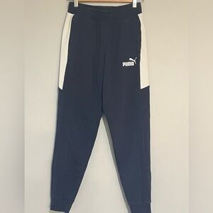 Puma Kids Dark Blue and White Joggers